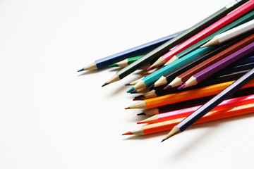 Wooden pencils background