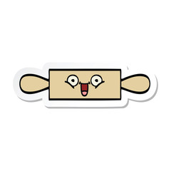 sticker of a cute cartoon rolling pin