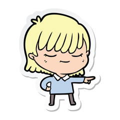 sticker of a cartoon woman