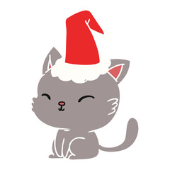 christmas cartoon of kawaii cat