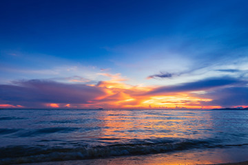 sunset sky over the sea