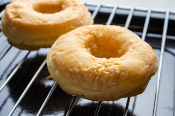Donut on baking tray