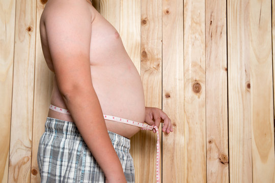 Fat boy, The size of stomach of children with overweight.