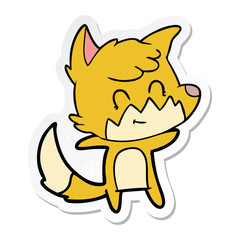 sticker of a cartoon friendly fox