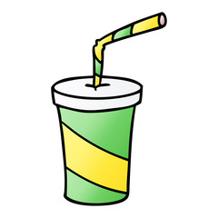 gradient cartoon doodle of fastfood drink