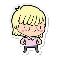 sticker of a cartoon woman
