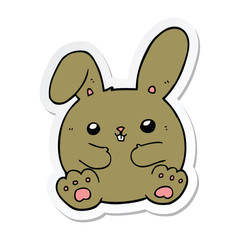 sticker of a cartoon rabbit