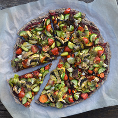 Slices of vegetarian pizza