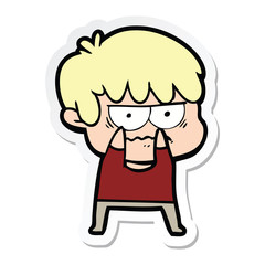 Fototapeta premium sticker of a annoyed cartoon boy