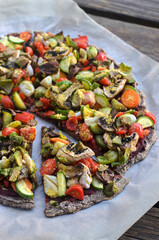 Slice of vegetarian pizza