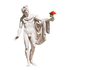 Statue of Apollo Belvedere isolated on white