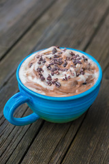 Chocolate and vanilla ice cream smoothie bowl