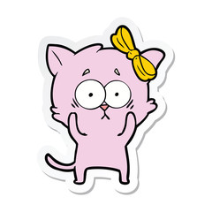 sticker of a cartoon cat
