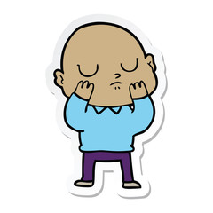 Obraz premium sticker of a cartoon bald man