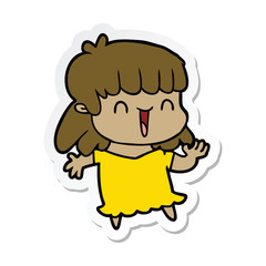 sticker of a cartoon woman