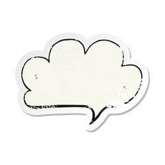 retro distressed sticker of a cartoon cloud speech bubble