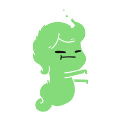 cartoon of kawaii scary ghost