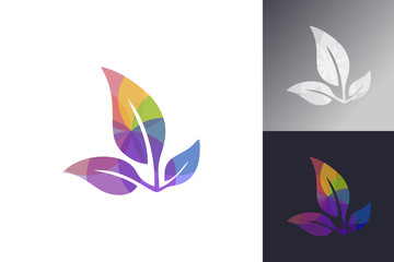 Colorful Leaf Logo Inspirations Template