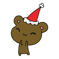 christmas cartoon of kawaii bear