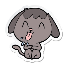 sticker of a cute cartoon dog