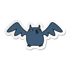 sticker cartoon doodle of a night bat