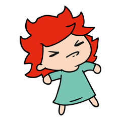 cartoon of a cute kawaii girl