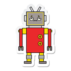 sticker of a cute cartoon robot