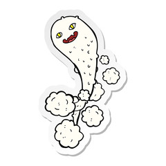 sticker of a cartoon spooky ghost