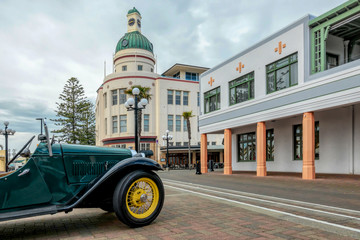 Napier's Iconic Symbols - The Dome and a Vintage Car