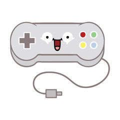 Obraz premium flat color retro cartoon game controller