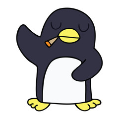 quirky hand drawn cartoon penguin