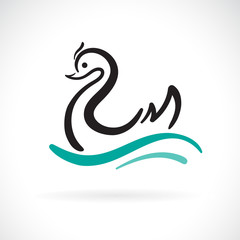Vector of swan design on a white background. Wild Animals. swan logo or icon. Easy editable layered vector illustration.
