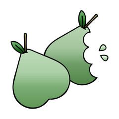 gradient shaded cartoon green pear