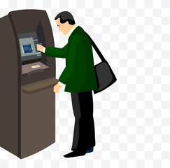 businessman in front of the ATM