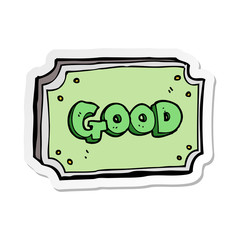sticker of a cartoon old sign