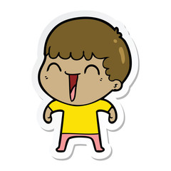 sticker of a cartoon happy man