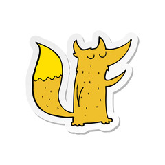 sticker of a cute cartoon fox