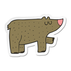 sticker of a cartoon bear