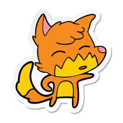 sticker of a cartoon fox