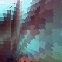 Abstract background, multi-colored mosaic in perspective