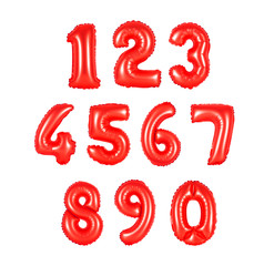 number from balloons red color