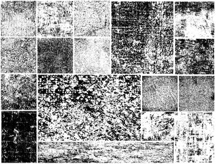 Set of grunge textures. Vector abstract backgrounds