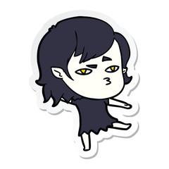 sticker of a cartoon vampire girl