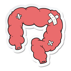 sticker of a cartoon colon