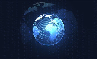 Global network connection. World map point and line composition concept of global business. Vector Illustration