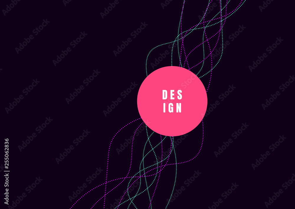 Aufkleber abstract colorful art. dynamic particles. modern science and technology element with line design. ve