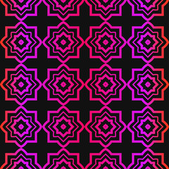 Vector Pattern Paper For Scrapbook. Abstract Geometric Seamless Ornament. Black purple color