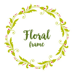 Vector illustration beauty green leafy floral frame