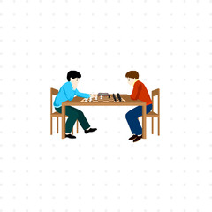 playing chess isolated illustration