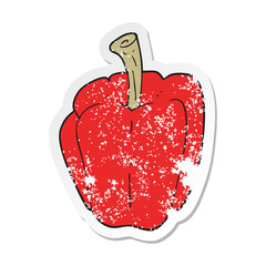 retro distressed sticker of a cartoon pepper